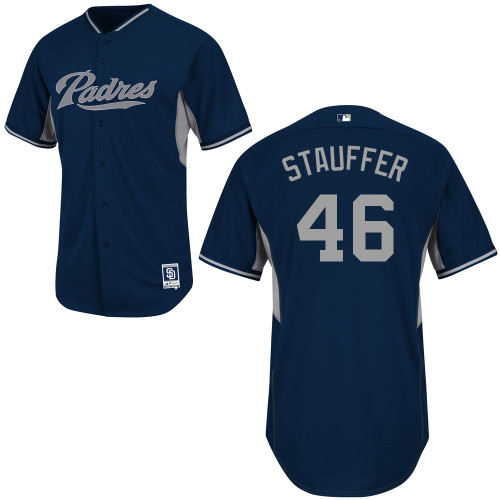 Tim Stauffer #46 MLB Jersey-San Diego Padres Men's Authentic 2014 Road Cool Base BP Baseball Jersey